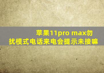 苹果11pro max勿扰模式电话来电会提示未接嘛